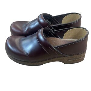 Dansko Brown Leather Clogs Women’s EU 42 Slip-On Comfort Shoes Work Nursing